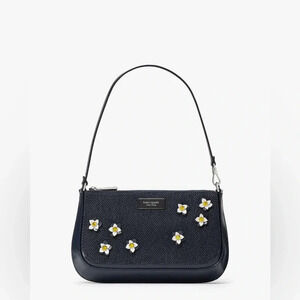Sam Icon Floral Embellished Denim Mini Pochette